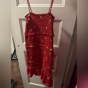 Red Flora summer dress